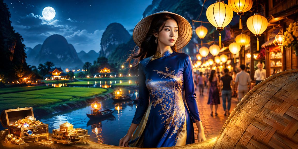 Cảnh Ninh Bình với nón lá nhắc người dùng 2sao đặt giới hạn khi giải trí